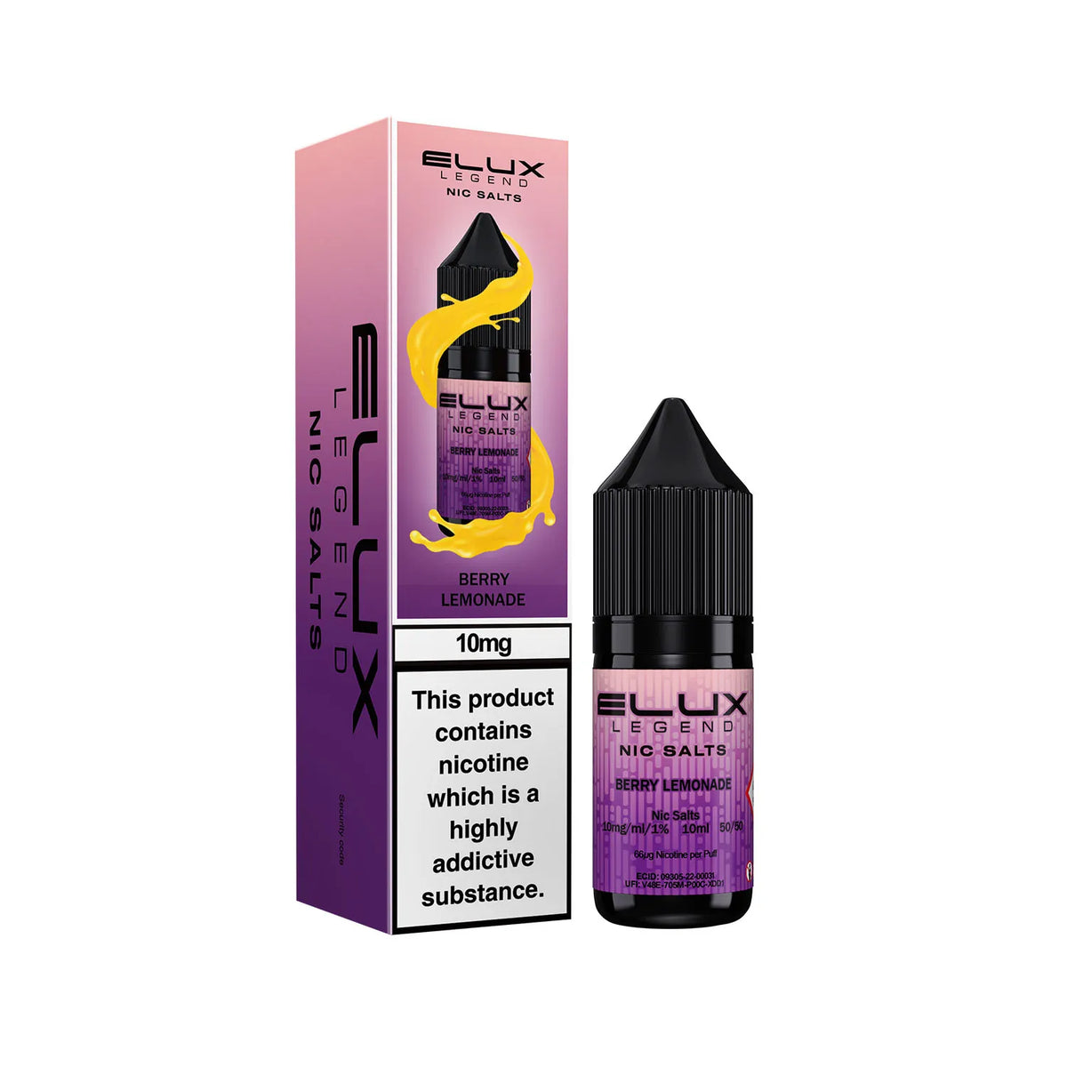 10mg Berry Lemonade Flavour Elux Legend Nic Salts E-Liquid