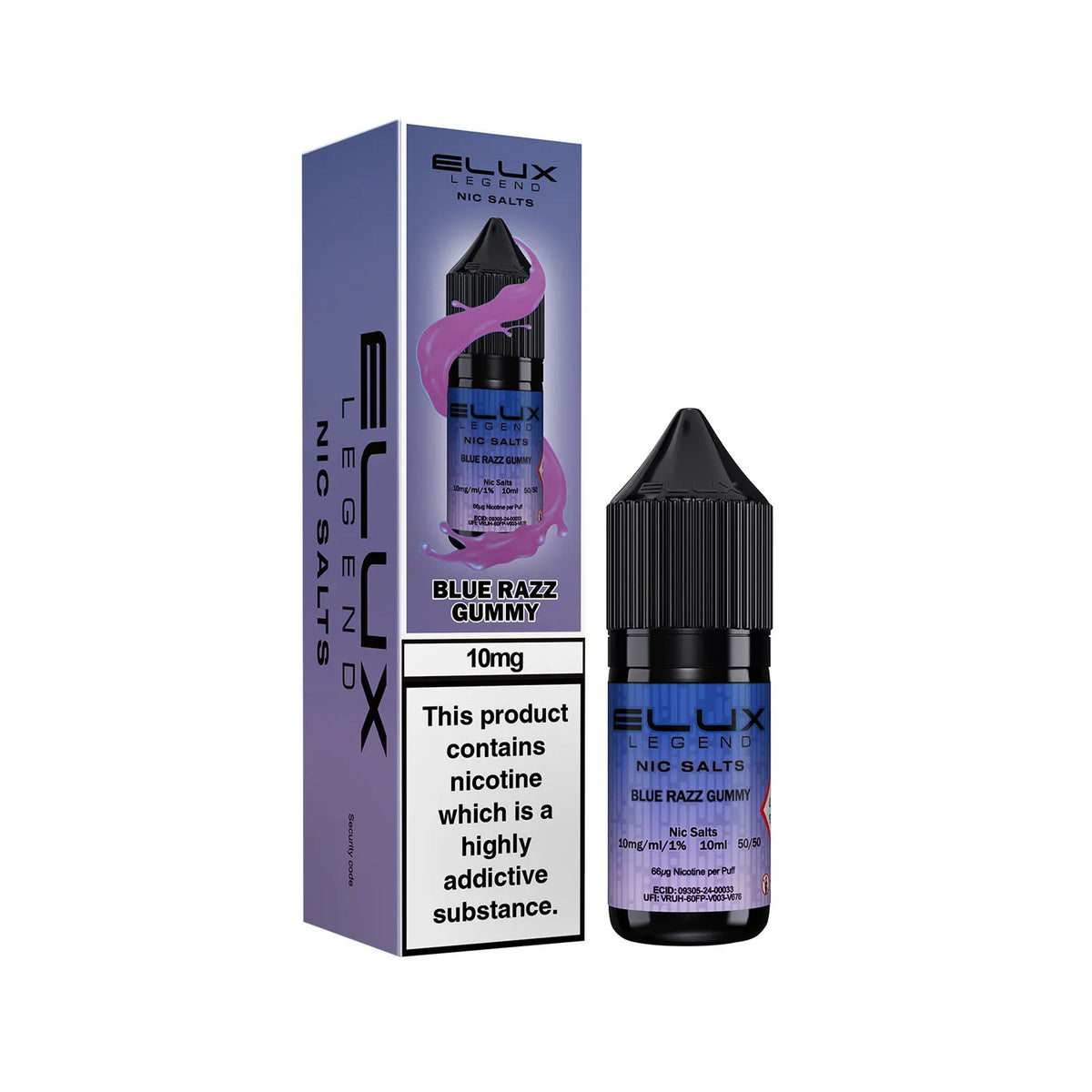 10mg Blue Razz Gummy Flavour Elux Legend Nic Salts E-Liquid