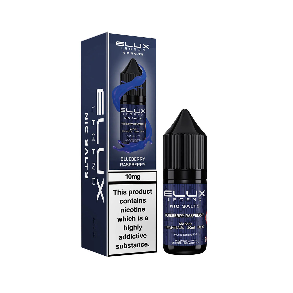 10mg Blueberry Raspberry Flavour Elux Legend Nic Salts E-Liquid