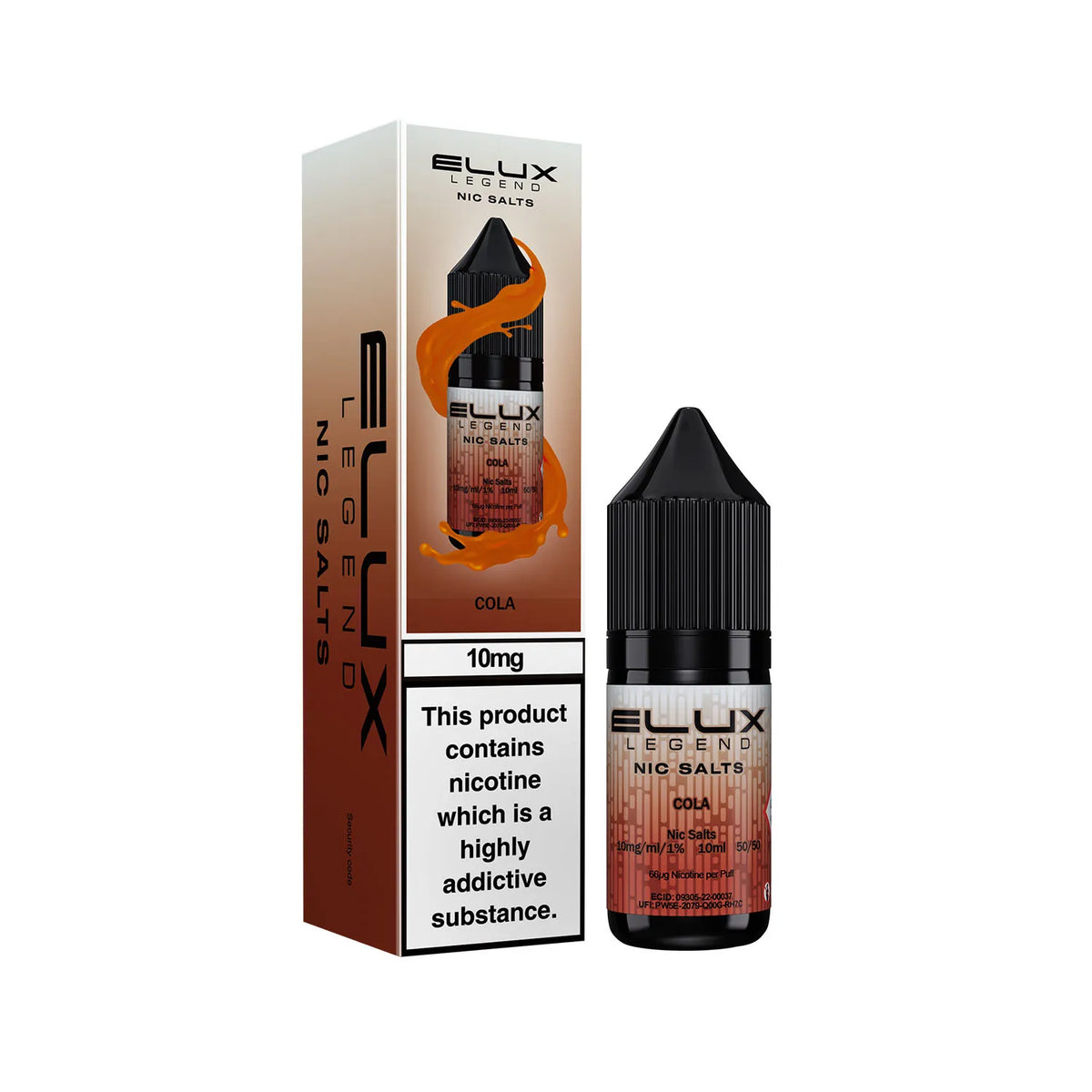 10mg Cola Flavour Elux Legend Nic Salts E-Liquid