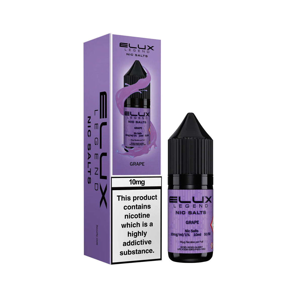 10mg Grape Flavour Elux Legend Nic Salts E-Liquid