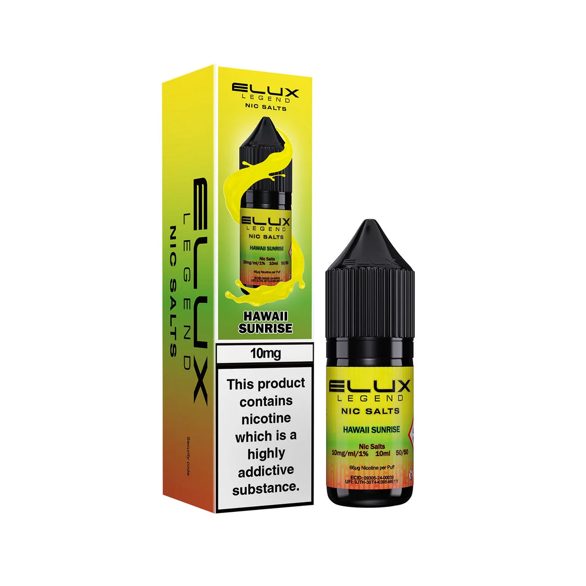 10mg Hawaii Sunrise Flavour Elux Legend Nic Salts E-Liquid