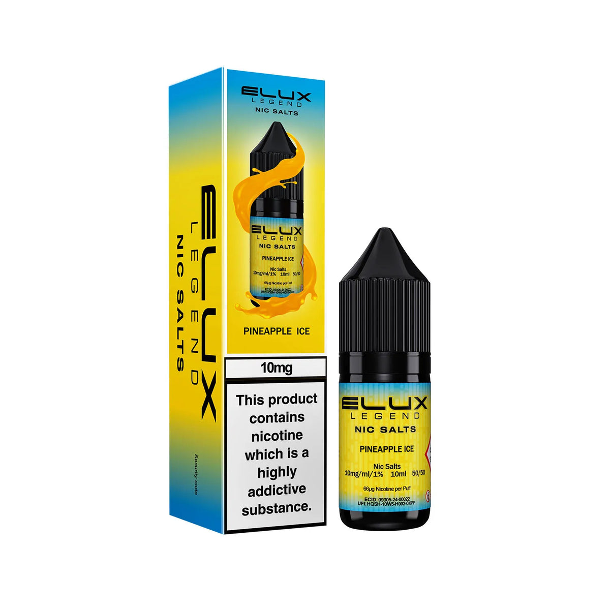 10mg Pineapple Ice Flavour Elux Legend Nic Salts E-Liquid