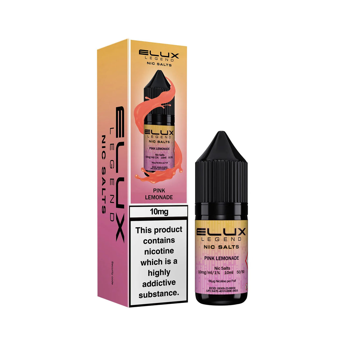 10mg Pink Lemonade Flavour Elux Legend Nic Salts E-Liquid
