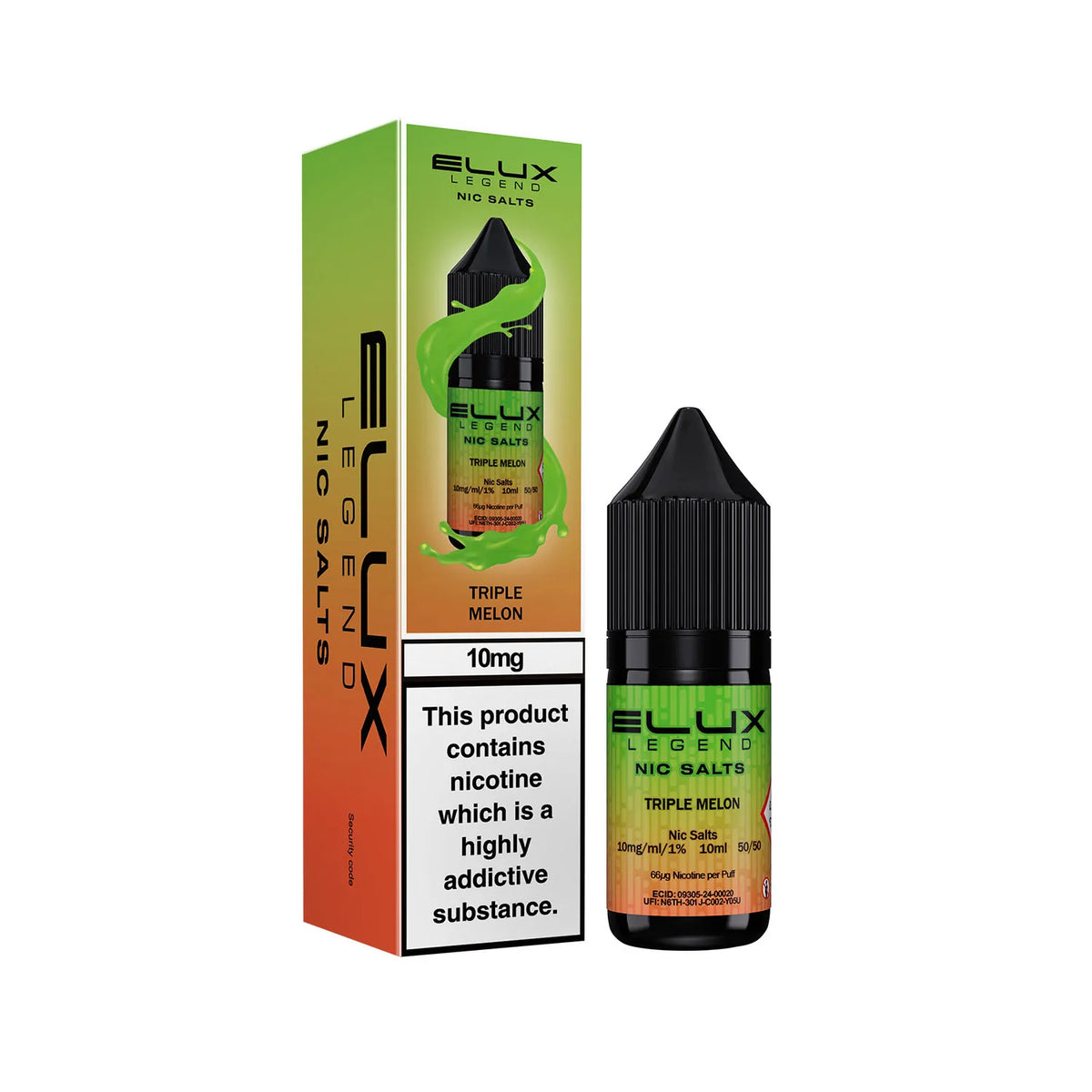 10mg Triple Melon Flavour Elux Legend Nic Salts E-Liquid