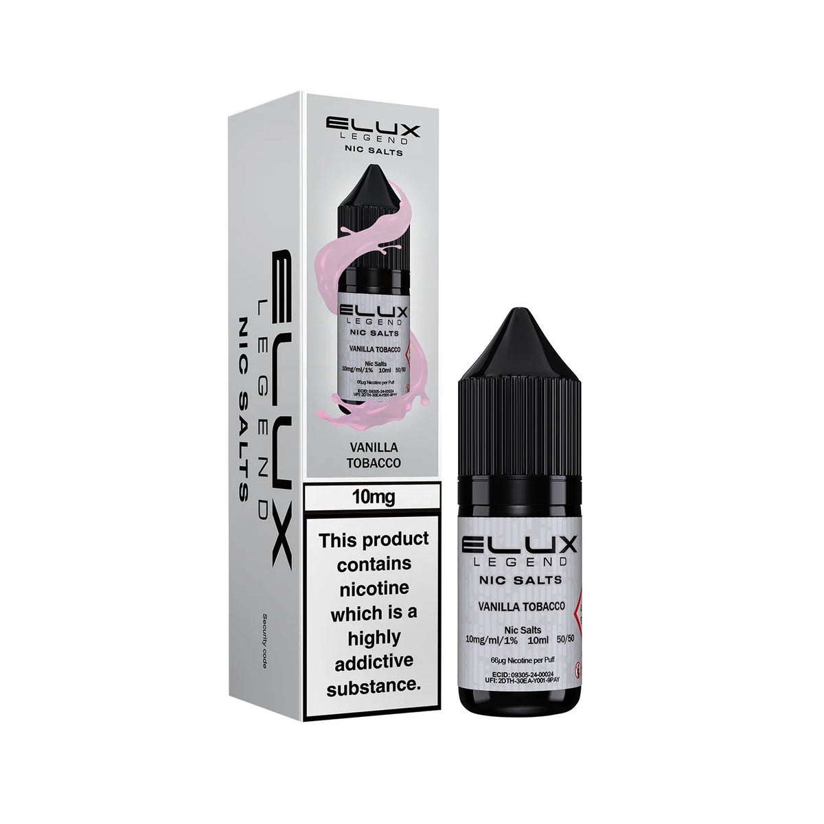 10mg Vanilla Tobacco Flavour Elux Legend Nic Salts E-Liquid