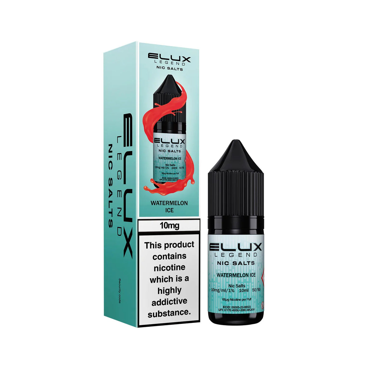 10mg Watermelon Ice Flavour Elux Legend Nic Salts E-Liquid