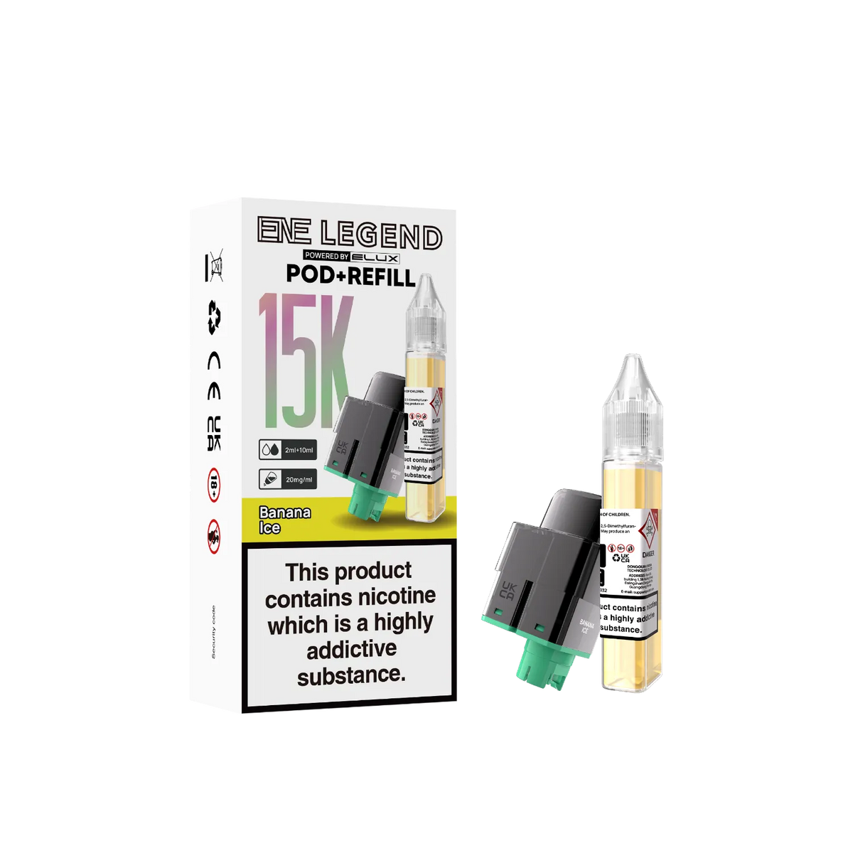Banana Ice flavour ENE Legend 15K refill pods