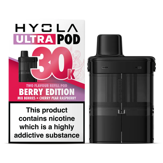 Berry Edition Flavour Hyola 30k Pre-filled replacement pods and Hyola 30000 Refill Pods