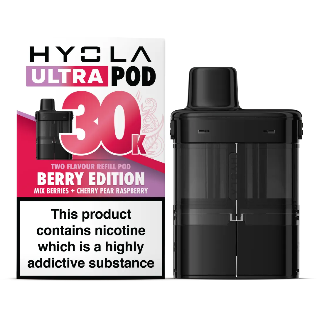 Berry Edition Flavour Hyola 30k Pre-filled replacement pods and Hyola 30000 Refill Pods