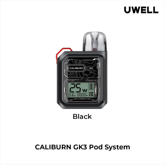 Black Uwell Caliburn GK3 Pod Vape Kit