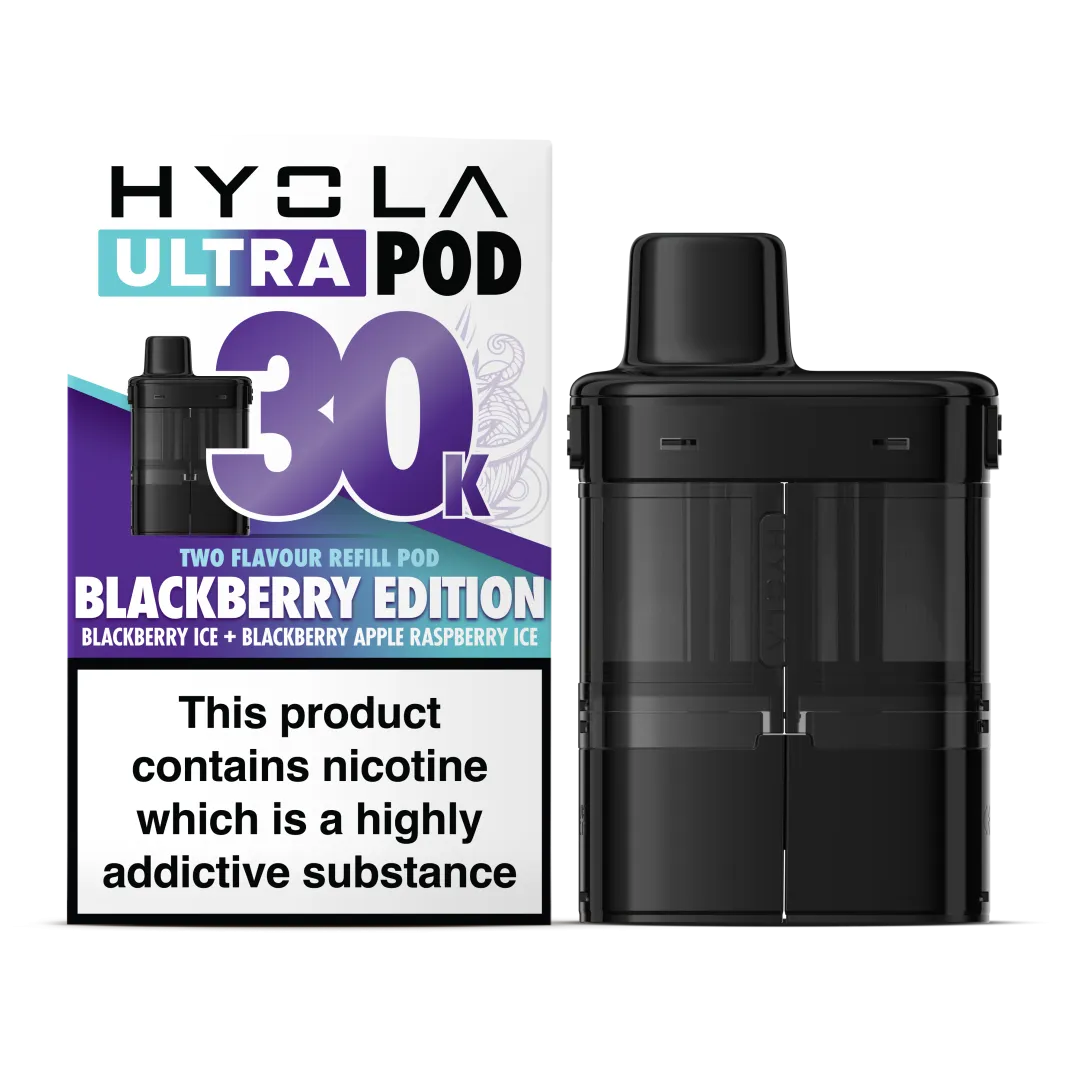 Blackberry Edition Flavour Hyola 30k Pre-filled replacement pods and Hyola 30000 Refill Pods