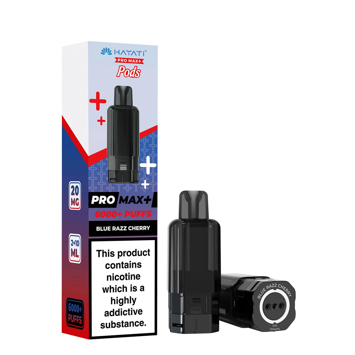 Blue Razz Cherry Flavour Hayati Pro Max Plus 6000 Pre-Filled Replacement Pods and Hayati 6000 Refill Pods