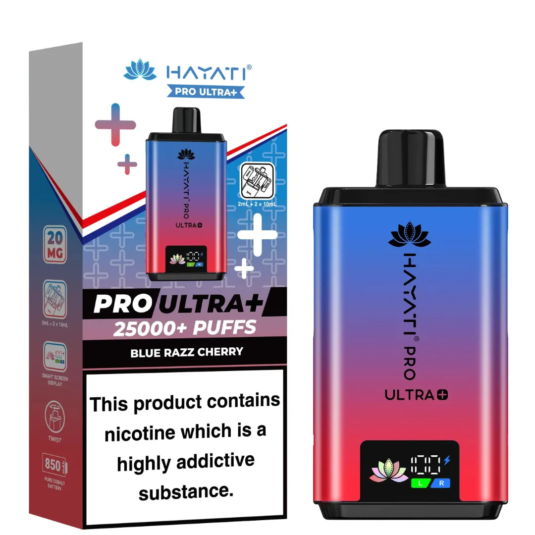 Blue Razz Cherry Flavour Hayati Pro Ultra Plus 25k Puff Prefilled Pod Kit