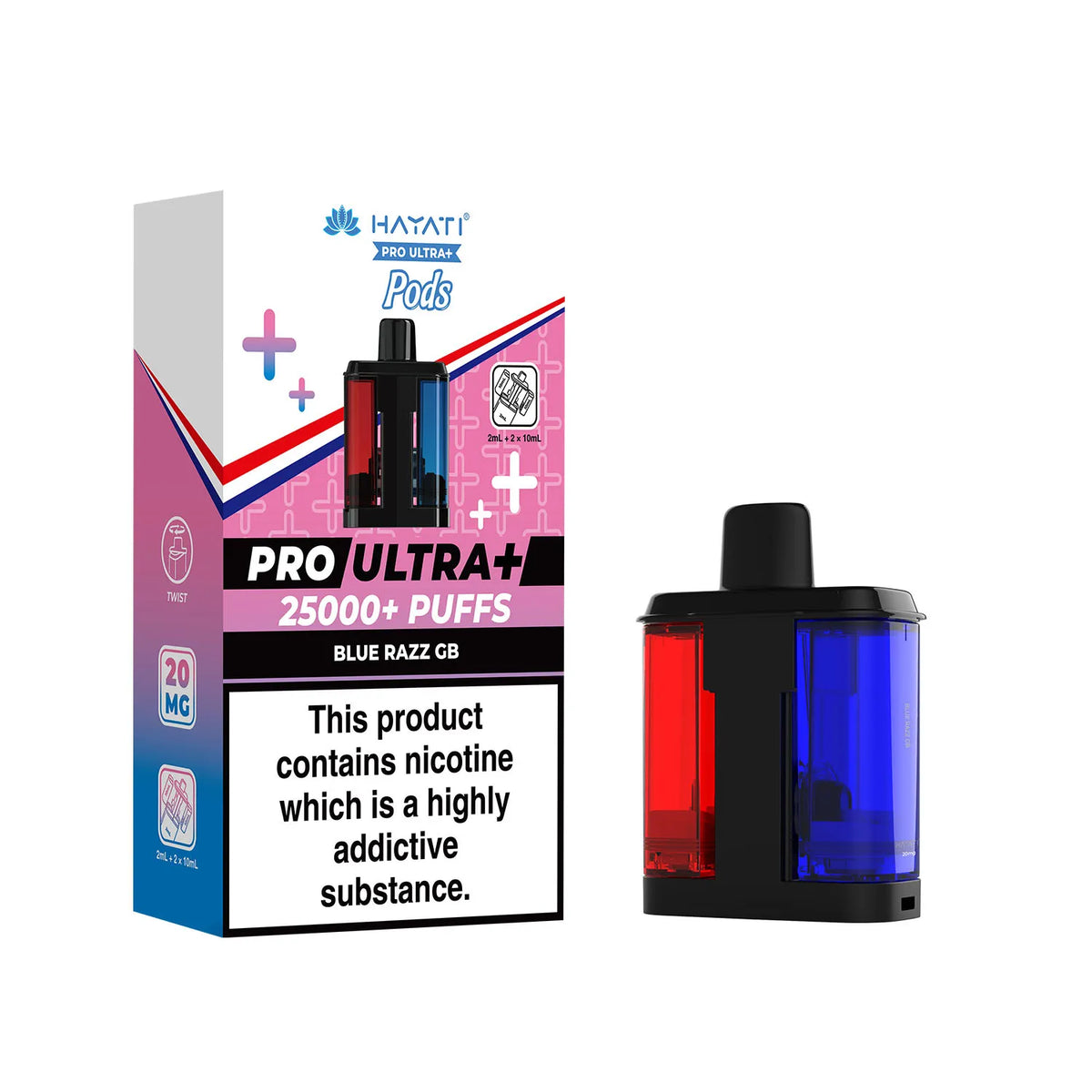Blue Razz GB Hayati Hayati Pro Ultra Plus 25k Pre-filled Replacement Pods and Hayati 25000 Pod Refills