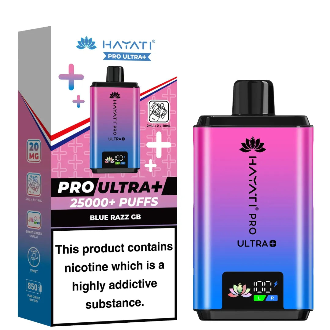 Blue Razz GB Flavour Hayati Pro Ultra Plus 25k Puff Prefilled Pod Kit