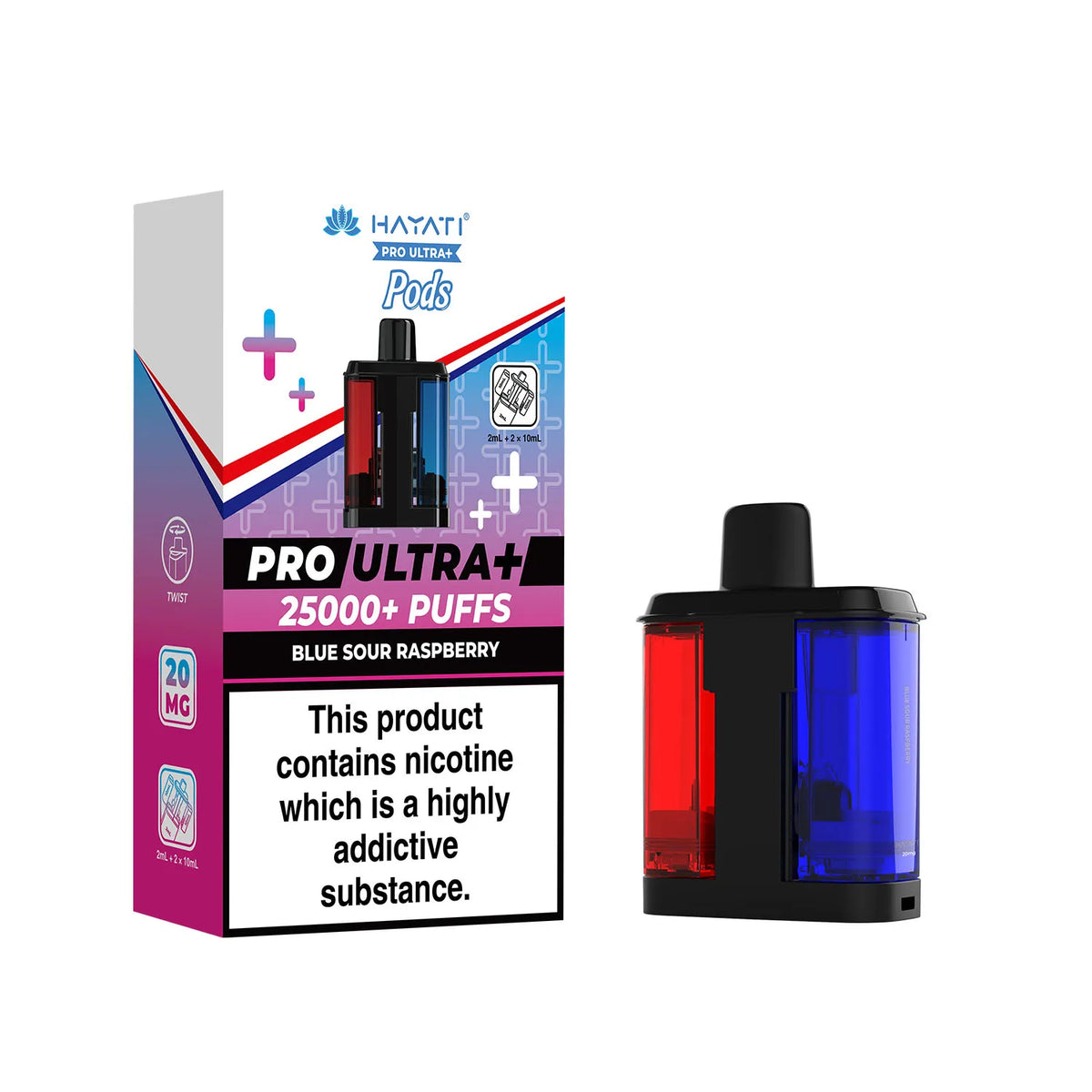 Blue Sour Raspberry Hayati Pro Ultra Plus 25k Pre-filled Replacement Pods and Hayati 25000 Pod Refills