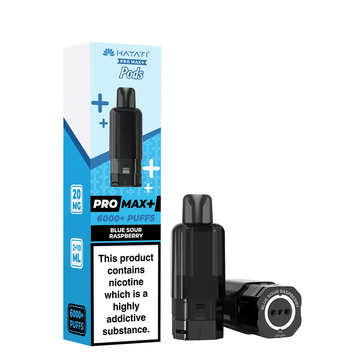 Blue Sour Raspberry Flavour Hayati Pro Max Plus 6000 Pre-Filled Replacement Pods and Hayati 6000 Refill Pods