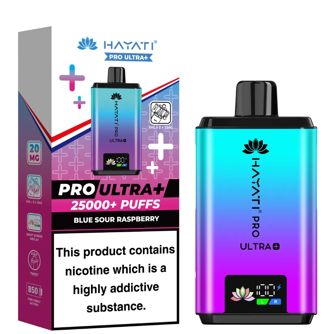 Blue Sour Raspberry Flavour Hayati Pro Ultra Plus 25k Puff Prefilled Pod Kit