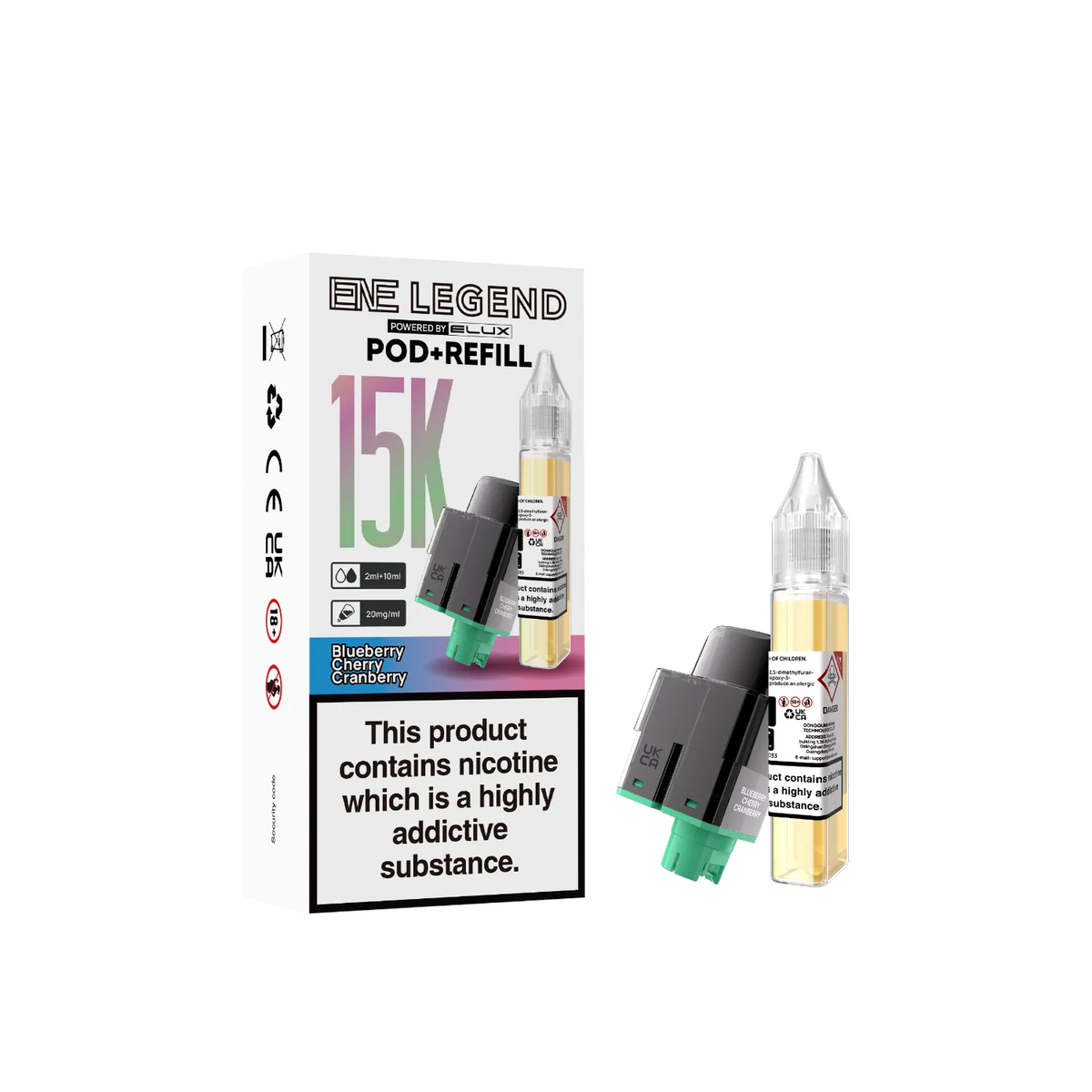 Blueberry Cherry Cranberry flavour ENE Legend 15K refill pods