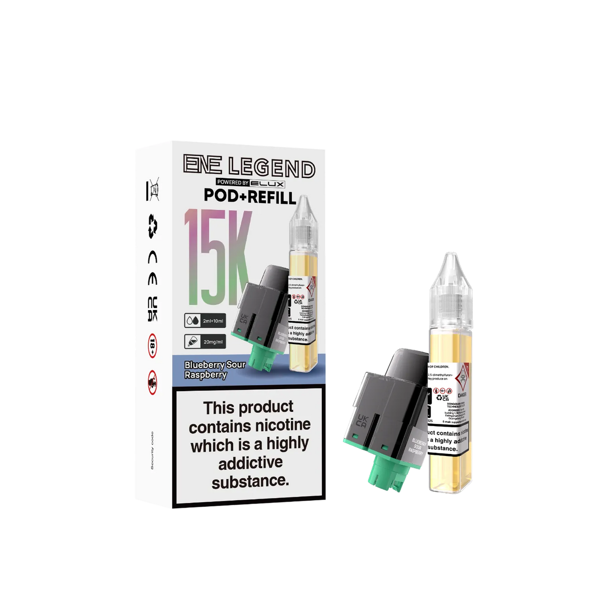 ENE Legend 15K prefilled pod flavour Blueberry Sour Raspberry