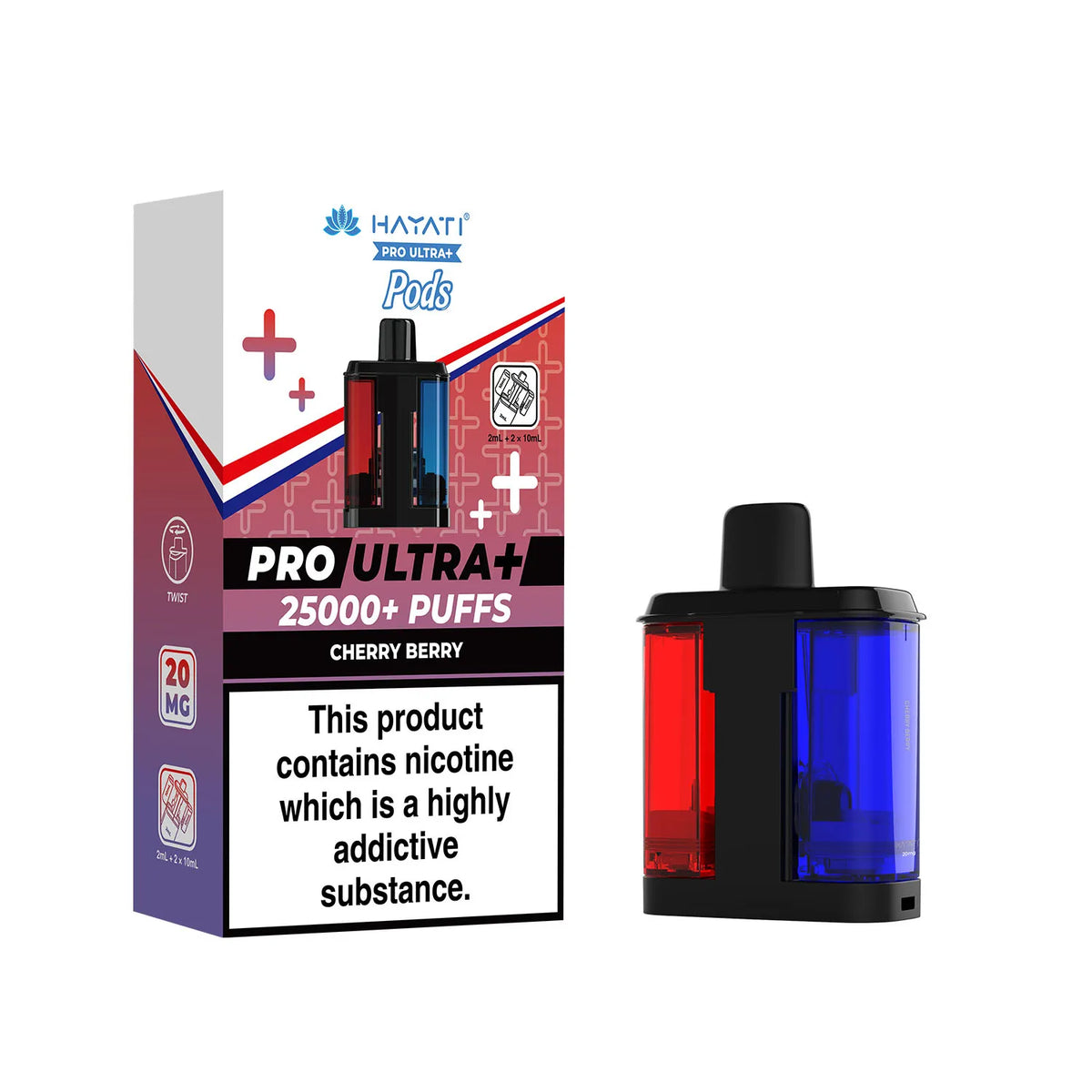 Cherry Berry Hayati Pro Ultra Plus 25k Pre-filled Replacement Pods and Hayati 25000 Pod Refills