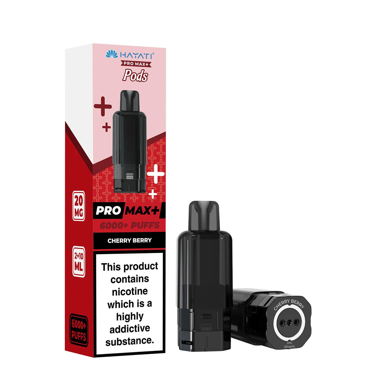 Cherry Berry Flavour Hayati Pro Max Plus 6000 Pre-Filled Replacement Pods and Hayati 6000 Refill Pods