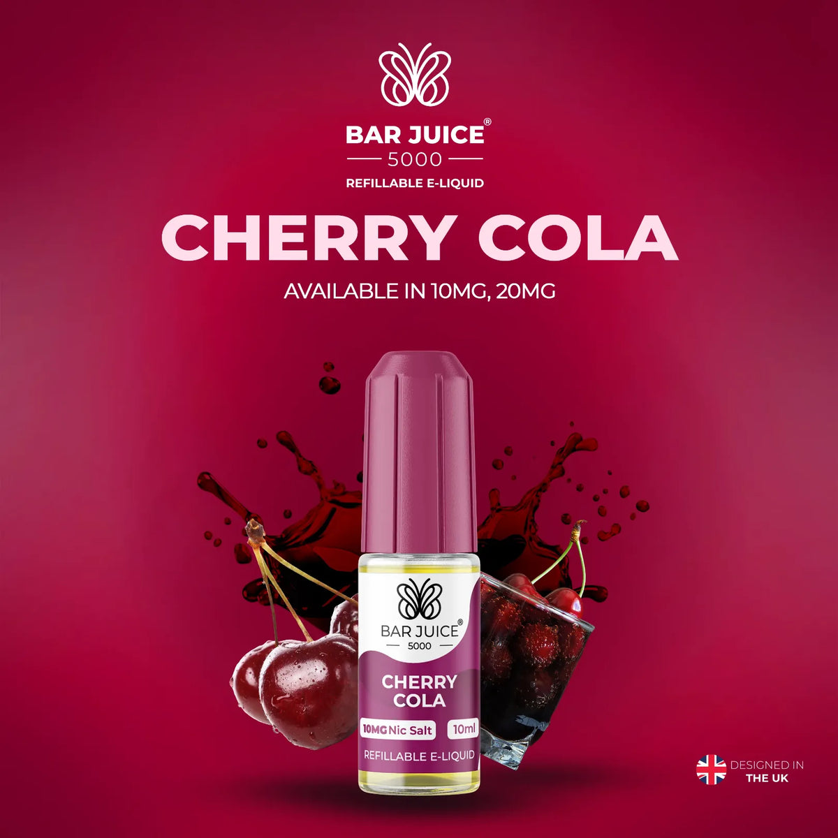 10mg and 20mg Cherry Cola Flavour Bar Juice 5000 Nic Salts E-liquid