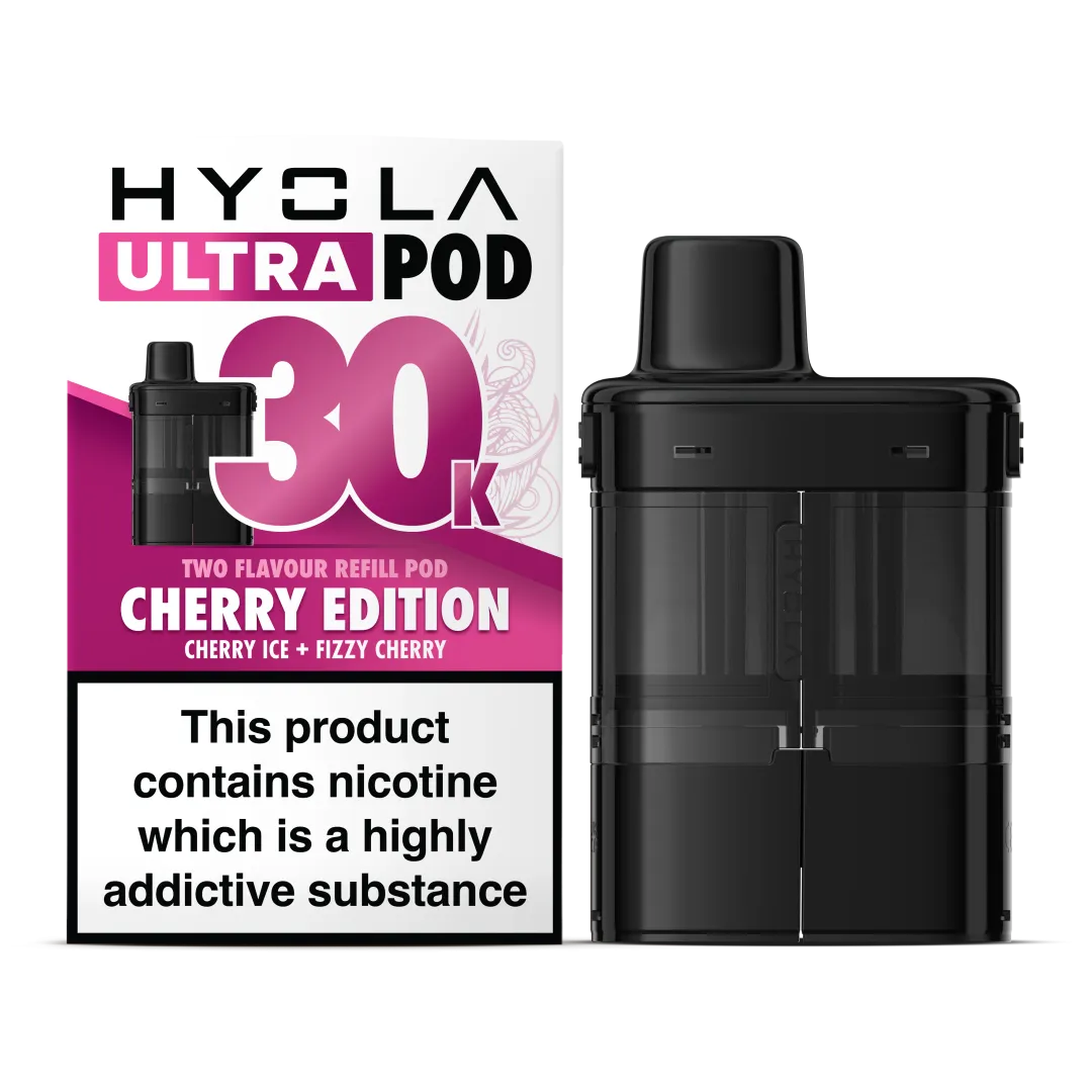 Cherry Edition Flavour Hyola 30k Pre-filled replacement pods and Hyola 30000 Refill Pods