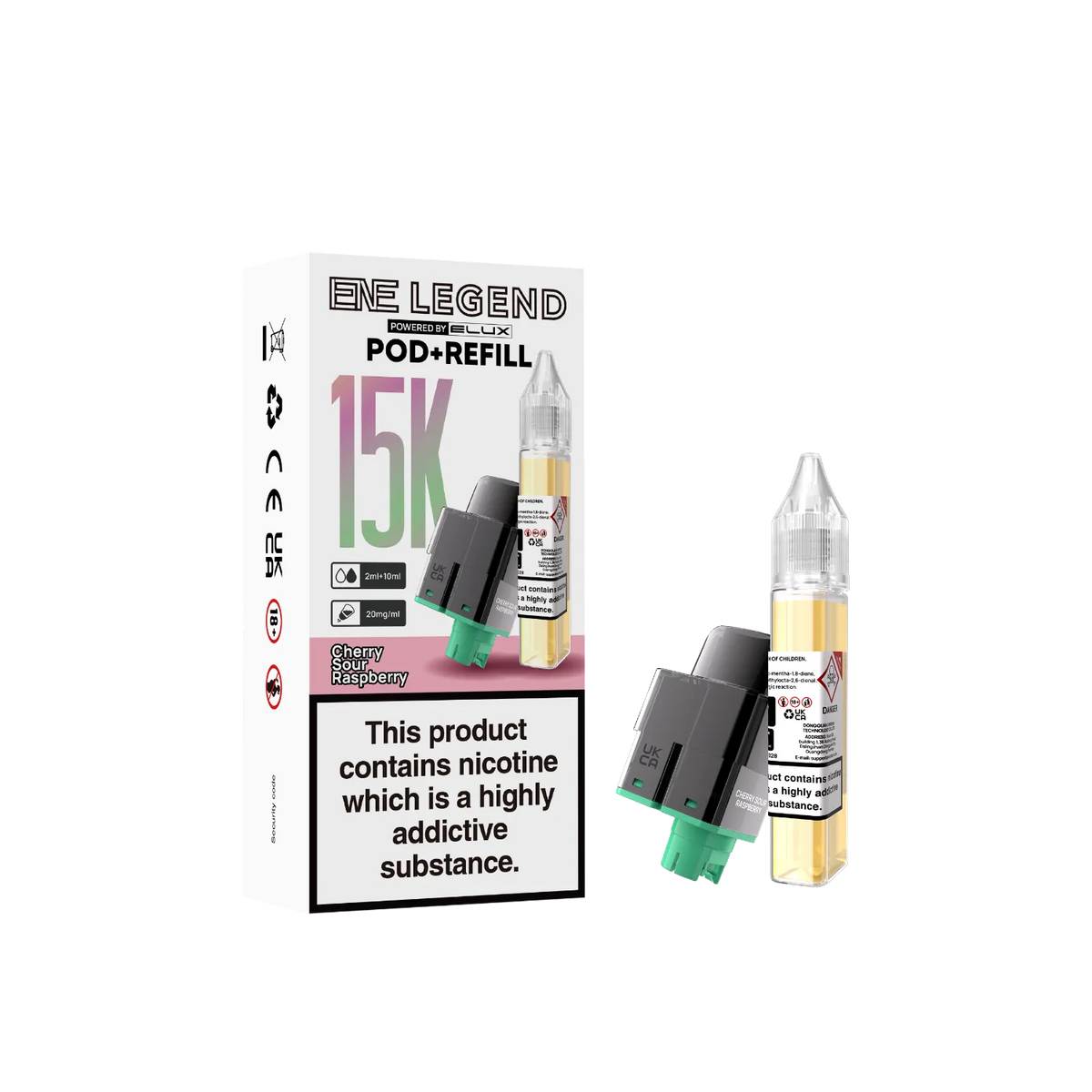 ENE Legend 15K prefilled pod flavour Cherry Sour Raspberry