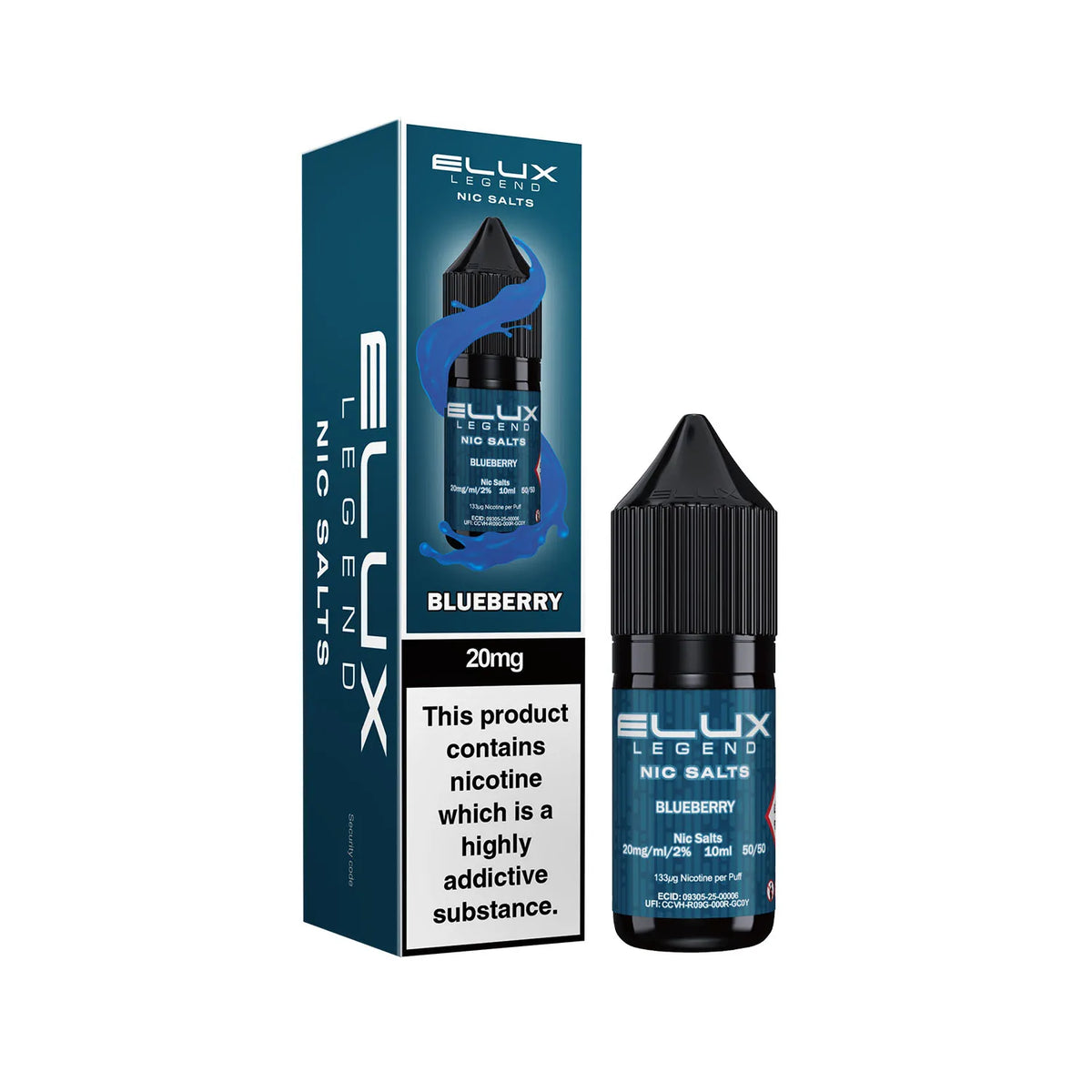 20mg Blueberry Flavour Elux Legend Nic Salts E-Liquid