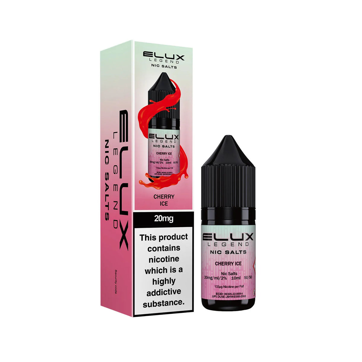 20mg Cherry Ice Flavour Elux Legend Nic Salts E-Liquid