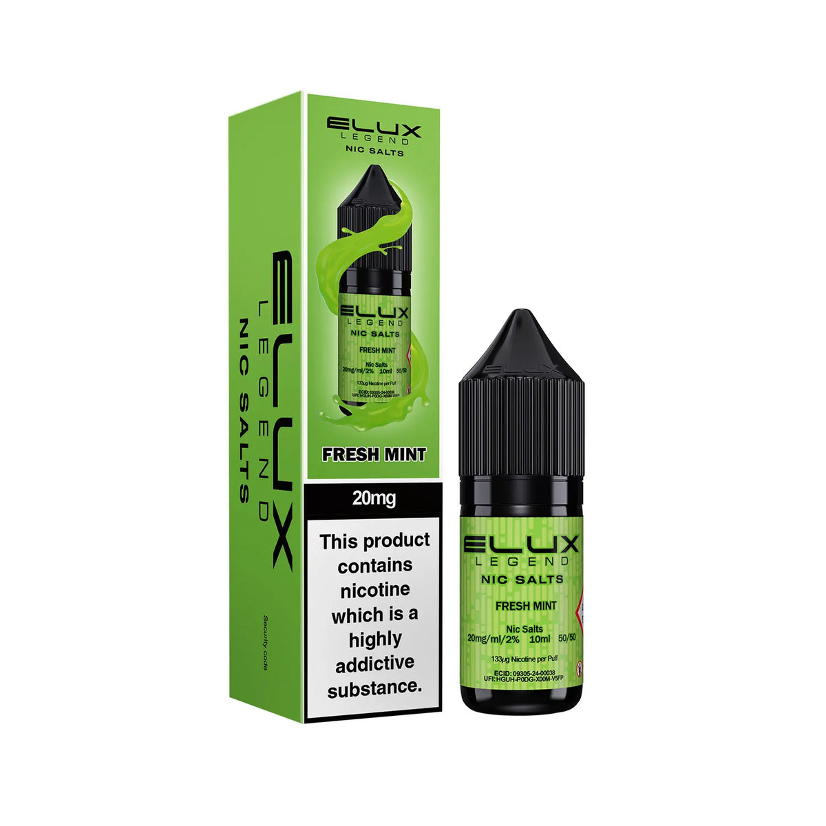 20mg Fresh Mint Flavour Elux Legend Nic Salts E-Liquid