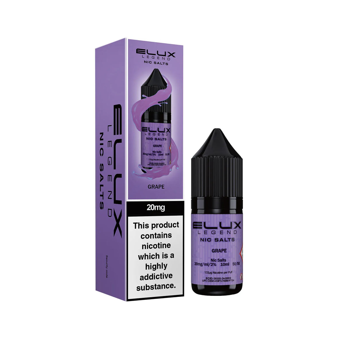 20mg Grape Flavour Elux Legend Nic Salts E-Liquid
