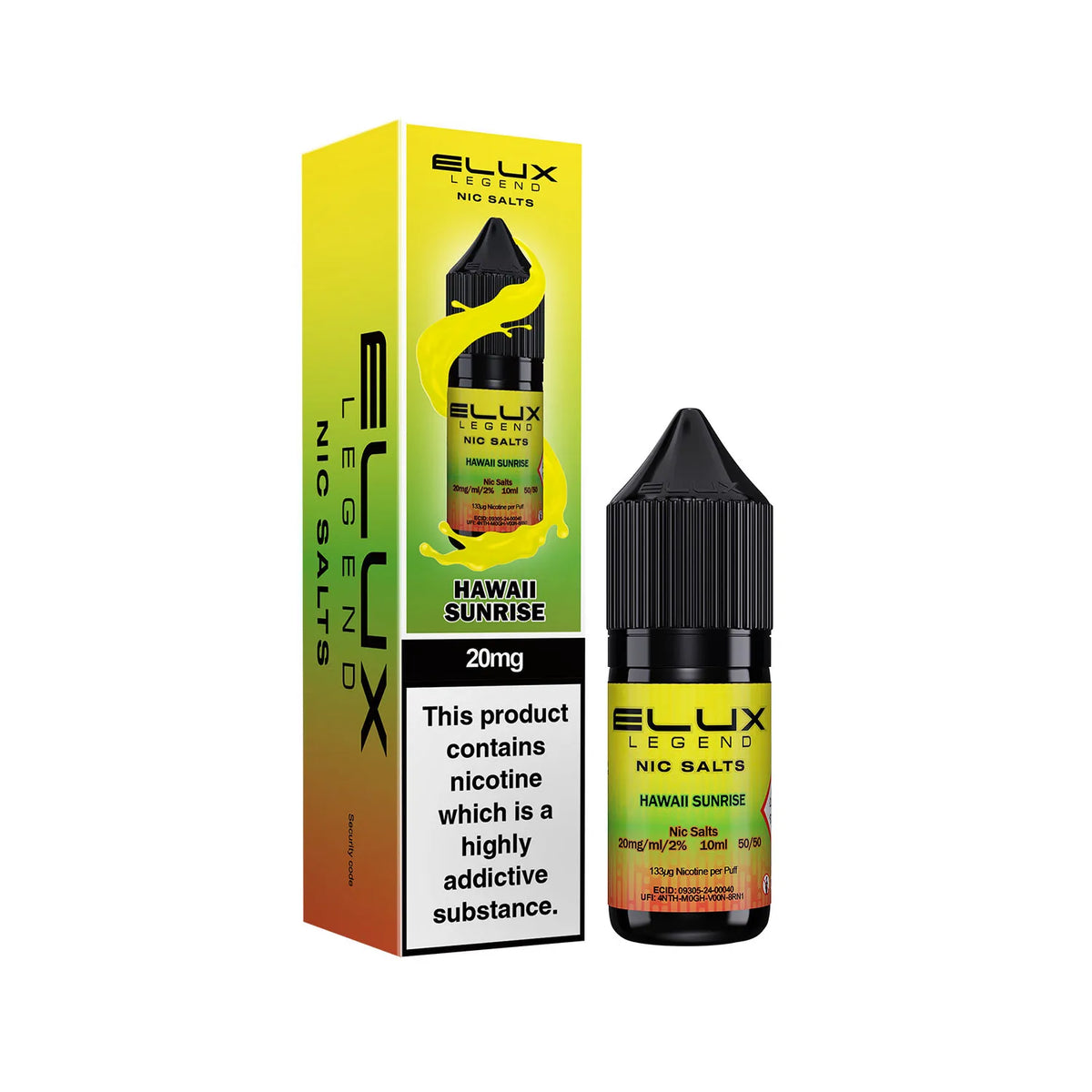 20mg Hawaii Sunrise Flavour Elux Legend Nic Salts E-Liquid
