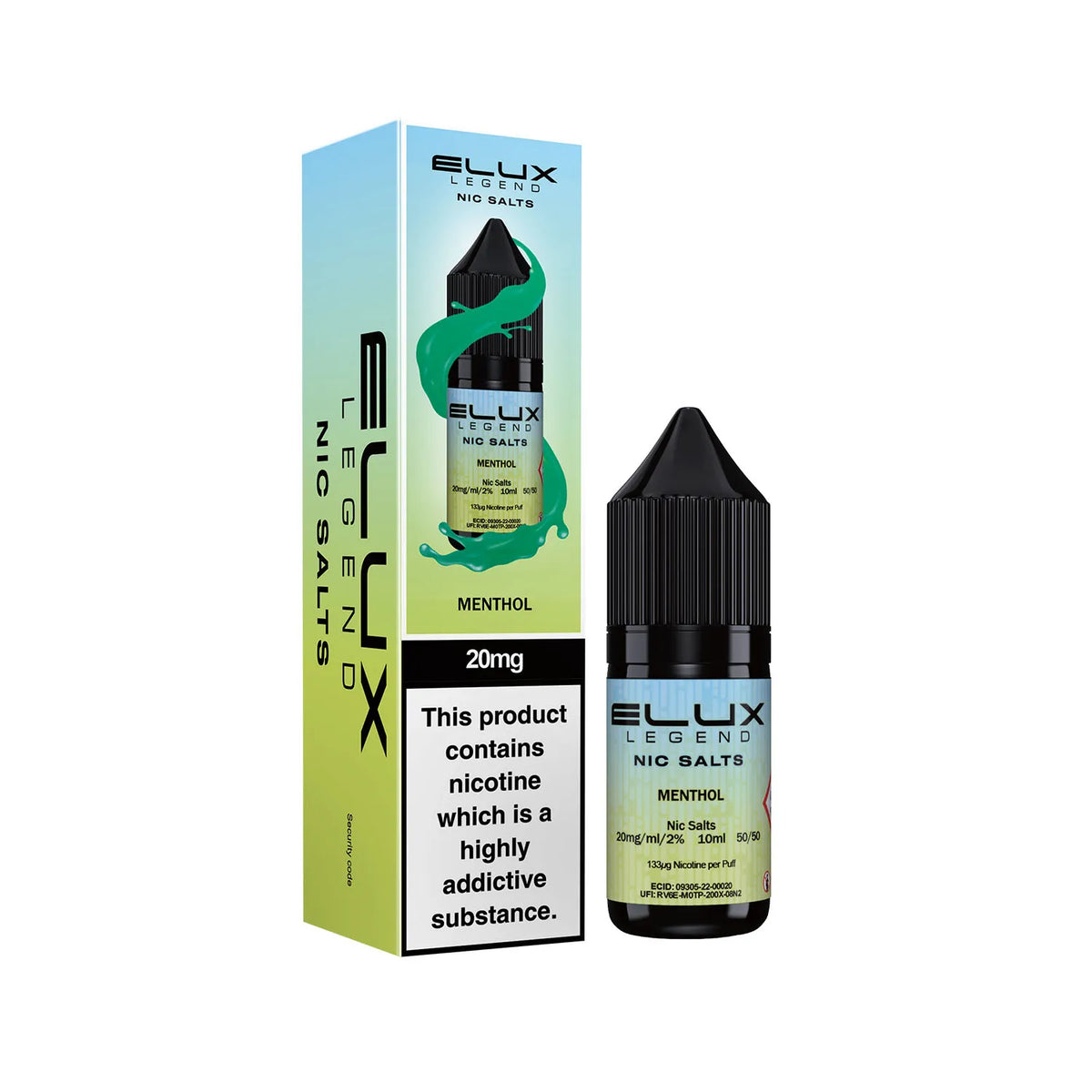 20mg Menthol Flavour Elux Legend Nic Salts E-Liquid
