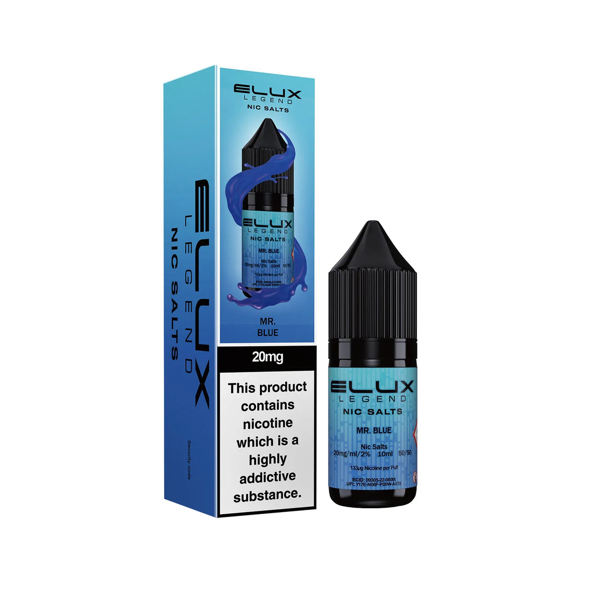 20mg Mr Blue Flavour Elux Legend Nic Salts E-Liquid
