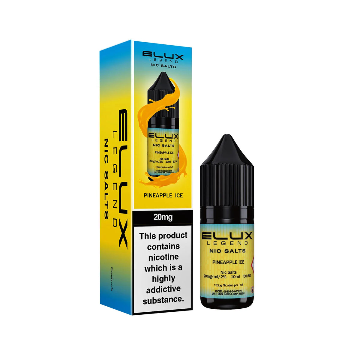 20mg Pineapple Ice Flavour Elux Legend Nic Salts E-Liquid