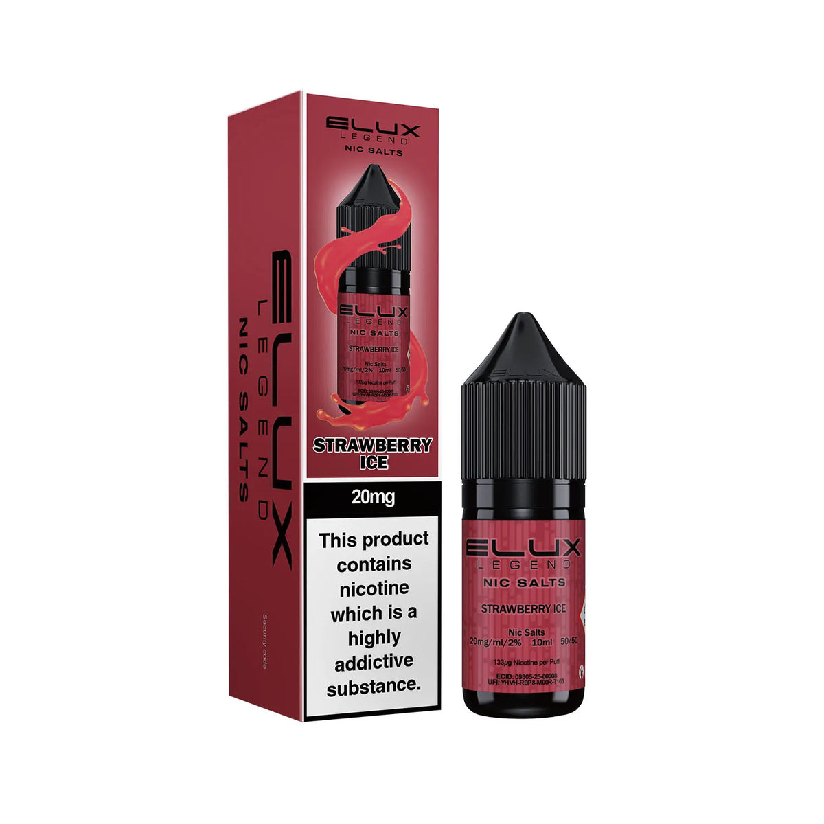 20mg Strawberry Ice Flavour Elux Legend Nic Salts E-Liquid
