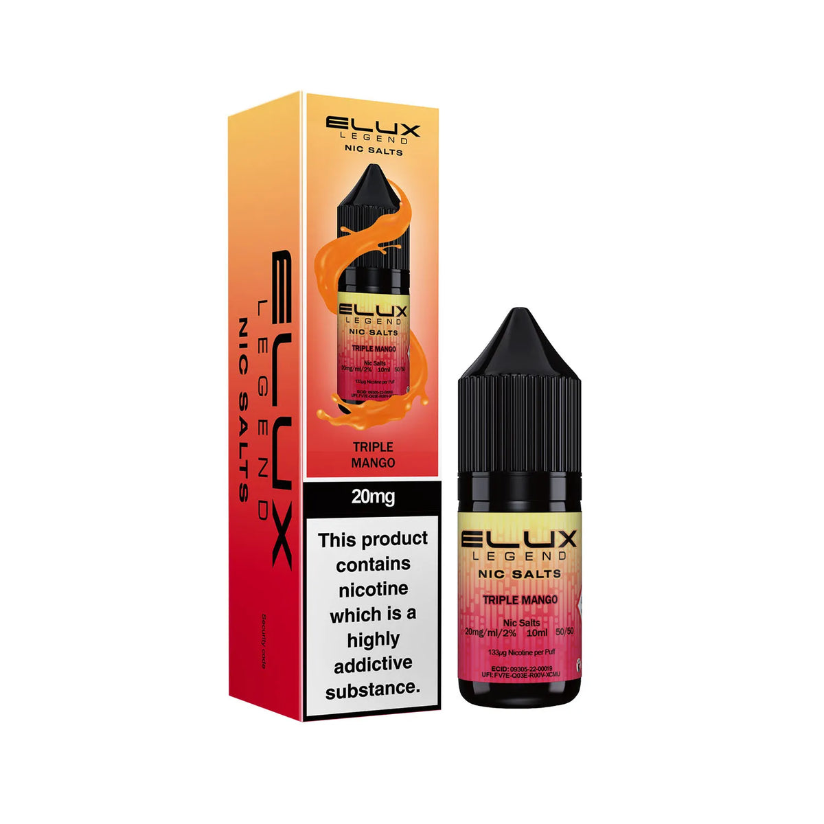 20mg Triple Mango Flavour Elux Legend Nic Salts E-Liquid
