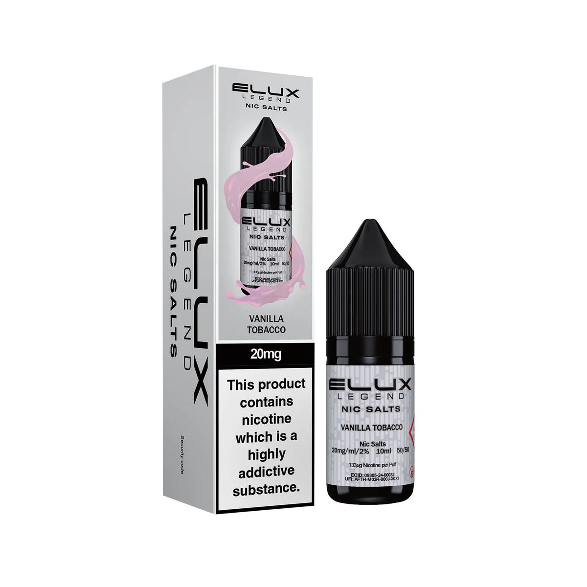20mg Vanilla Tobacco Flavour Elux Legend Nic Salts E-Liquid