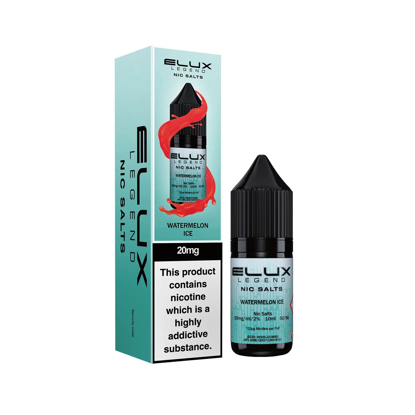 20mg Watermelon Ice Flavour Elux Legend Nic Salts E-Liquid