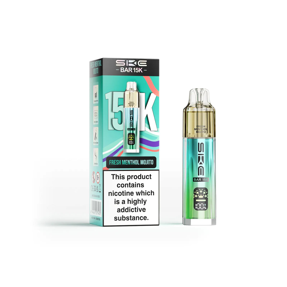 SKE Bar 15K Prefilled Pod Vape Kit Fresh Menthol Mojito