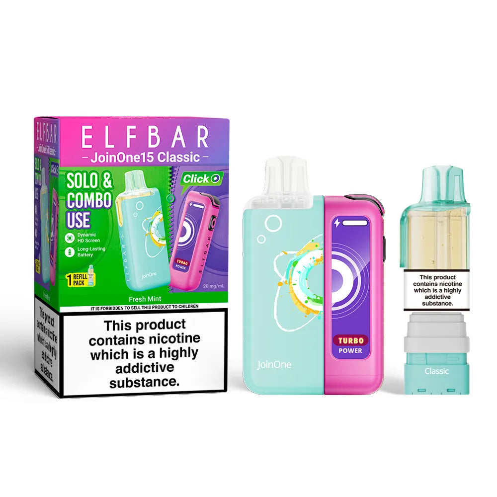 Elf Bar Join One 15K Puff Prefilled Pod Kit Fresh Mint flavour