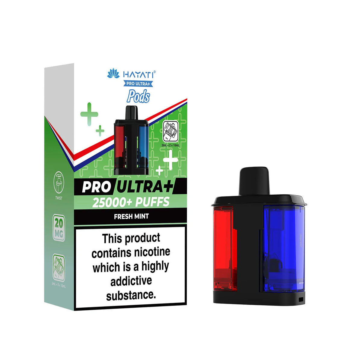 Fresh Mint Hayati Pro Ultra Plus 25k Pre-filled Replacement Pods and Hayati 25000 Pod Refills