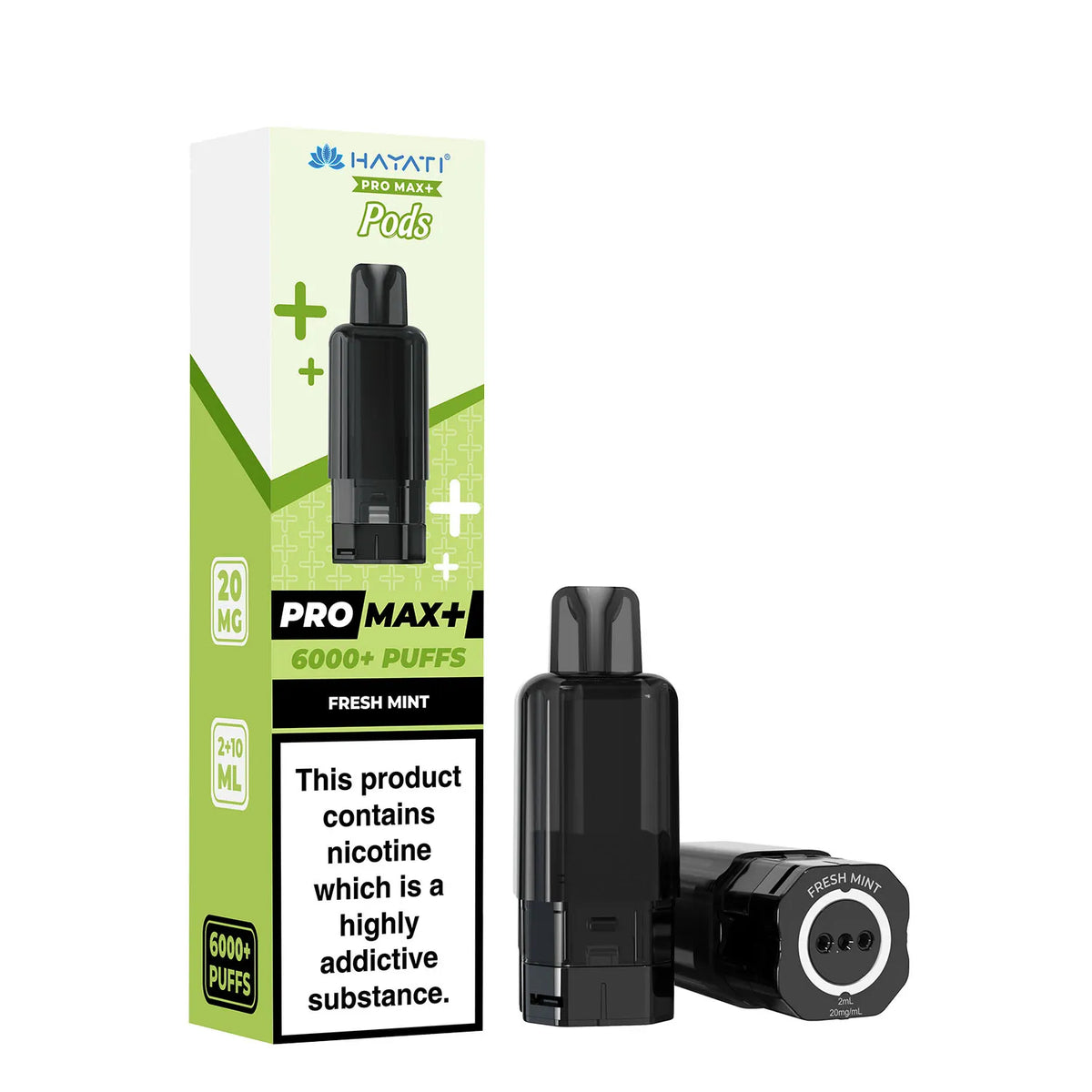 Fresh Mint Flavour Hayati Pro Max Plus 6000 Pre-Filled Replacement Pods and Hayati 6000 Refill Pods