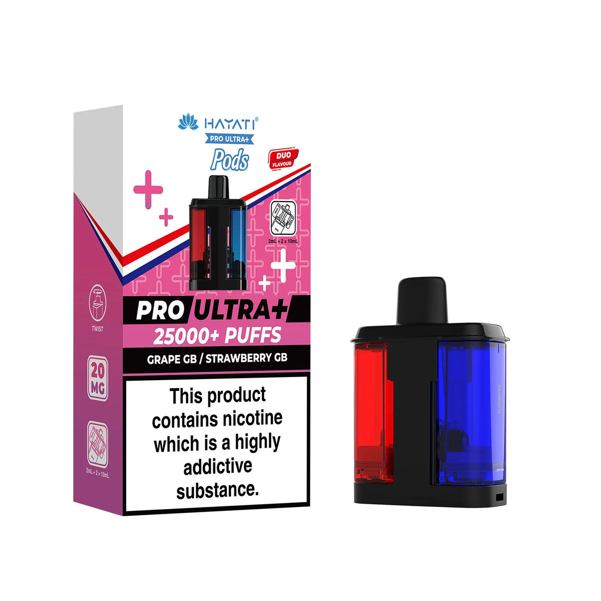 Grape GB Strawberry GB Hayati Pro Ultra Plus 25k Pre-filled Replacement Pods and Hayati 25000 Pod Refills