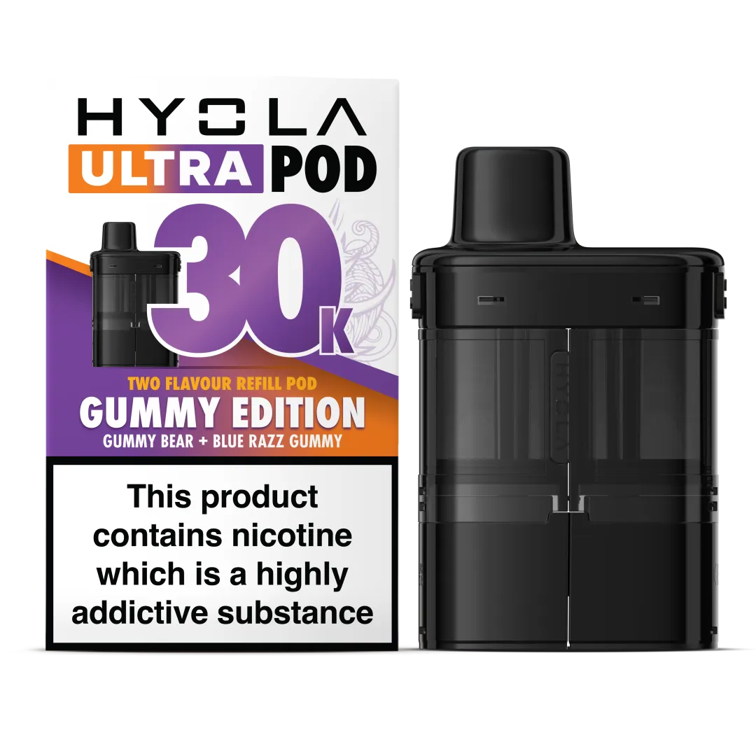 Gummy Edition Flavour Hyola 30k Pre-filled replacement pods and Hyola 30000 Refill Pods