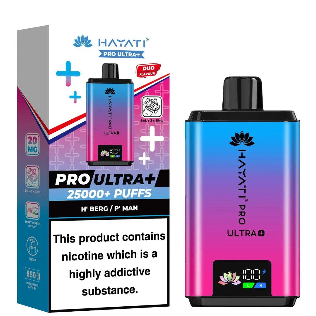 H Berg and P man Flavour Hayati Pro Ultra Plus 25k Puff Prefilled Pod Kit