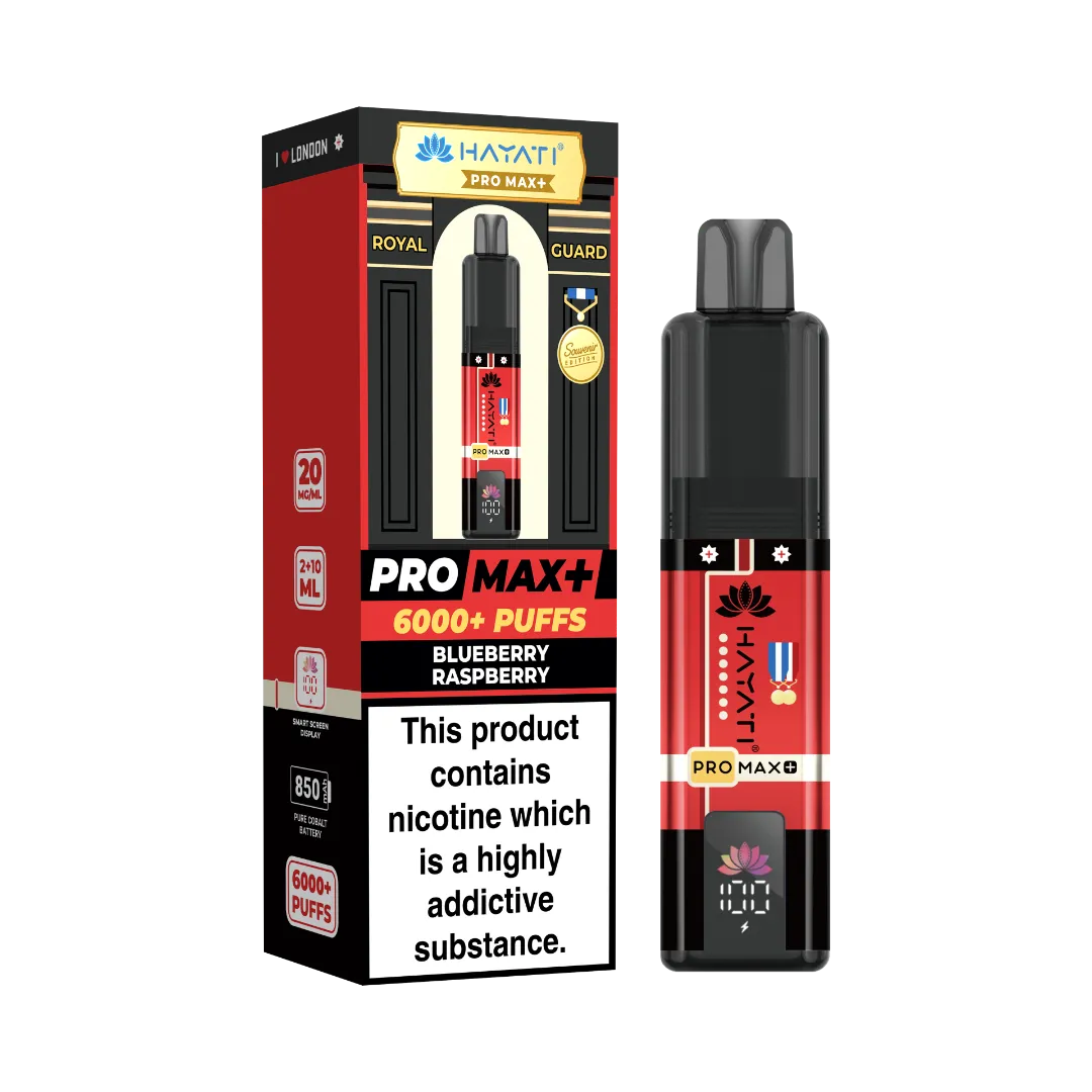 Blueberry Raspberry flavour Hayati Pro Max Plus 6000 Puff Royal Guard Souvenir Edition